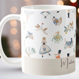 Taza De Café Patrón de vacaciones de 12 días de Navidades