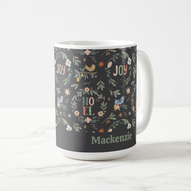 Taza De Café Patrón de vacaciones de 12 días de Navidades (Anverso derecho)