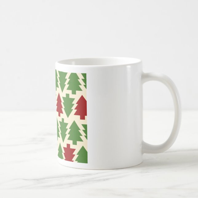 Taza De Café Patrón de vacaciones de árboles de Navidad (Derecha)
