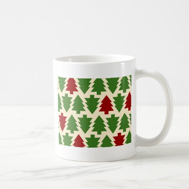 Taza De Café Patrón de vacaciones de árboles de Navidad (Derecha)