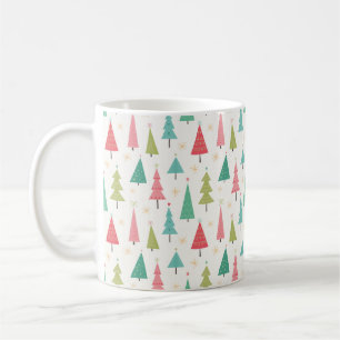 Taza De Café Patrón de vacaciones divertidas de los árboles nav