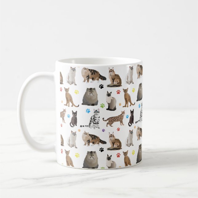 Taza De Café Patrón de varios gatos (Izquierda)