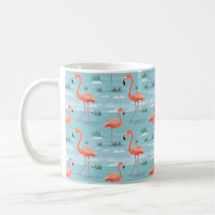 Taza De Café Patrón de verano de Flamingo