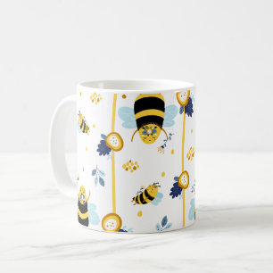 Taza De Café Patrón de verano de verano de Abeja de miel