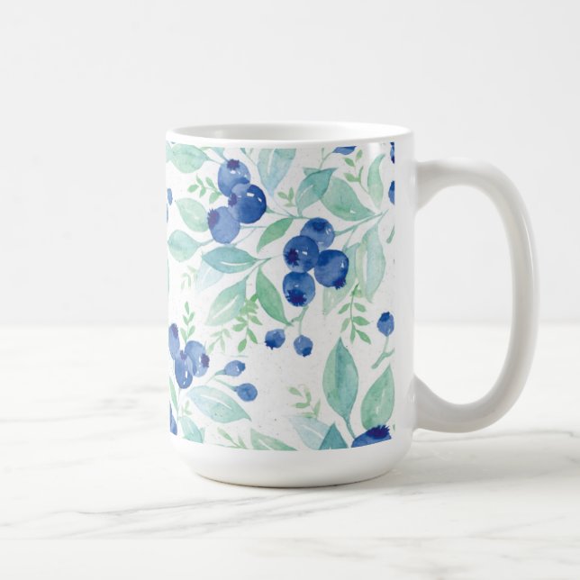 Taza De Café Patrón de verano de verano de arándanos ruidosos (Derecha)