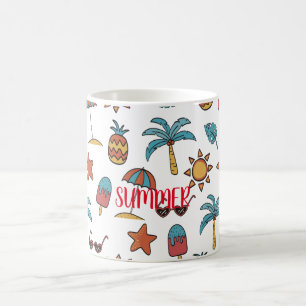 Taza De Café Patrón de verano personalizar