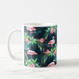 Taza De Café Patrón de verano tropical sin soldadura con flamin