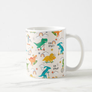 Taza De Café Patrón de viaje de dinosaurios para niños
