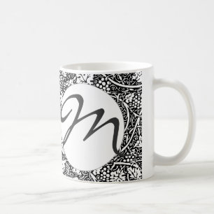 Taza De Café Patrón de vid de uva negra y blanca de William Mor