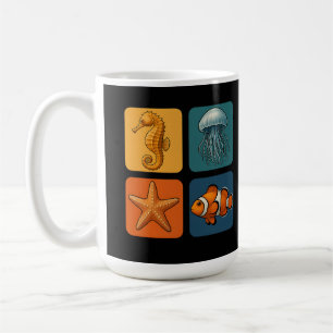 Taza De Café Patrón de vida marina del océano lindo - Caballito