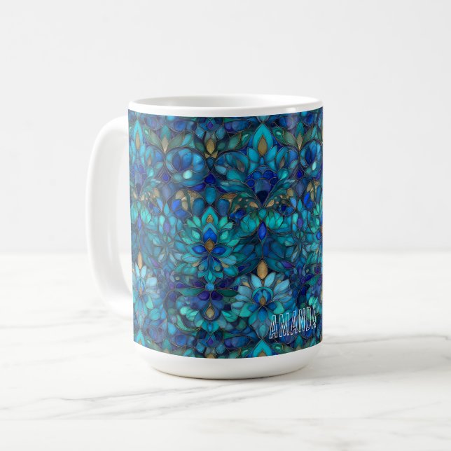 Taza De Café Patrón de vidrio contenido MugPersonalizable (Anverso izquierdo)