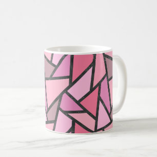 Taza De Café Patrón de vidrio manchado de coral