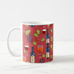 Taza De Café Patrón de vino y uvas