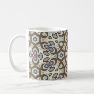 Taza De Café Patrón de vintage circular sin foco. Decoración de