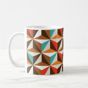 Taza De Café Patrón de vintage de mosaicos de triángulo de colo