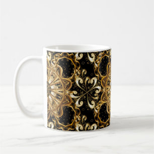 Taza De Café Patrón de vintage sobre fondo negro con el color d