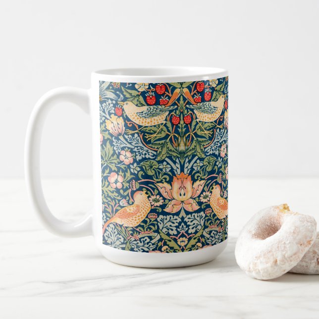 Taza De Café Patrón de William Morris "Ladrón de fresa" (Con donut)