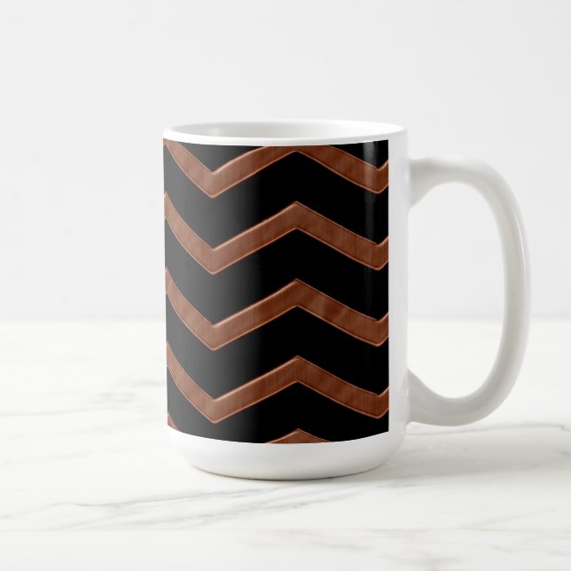 Taza De Café Patrón de Zig Zag de Bronce Metálico (Derecha)