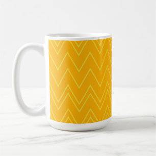 Taza De Café Patrón de zigzag amarillo, fresco, moderno, modern