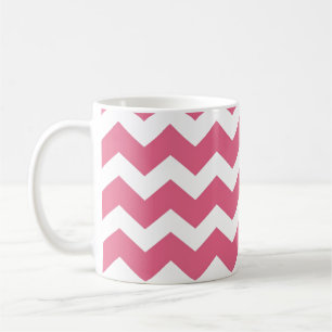Taza De Café Patrón de zigzag chevron rosa tendencia moderna