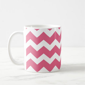 Taza De Café Patrón de zigzag chevron rosa tendencia moderna