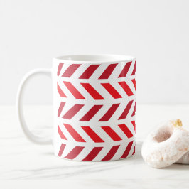 Taza De Café Patrón de zigzag de chevron de banda roja