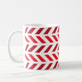 Taza De Café Patrón de zigzag de chevron de banda roja