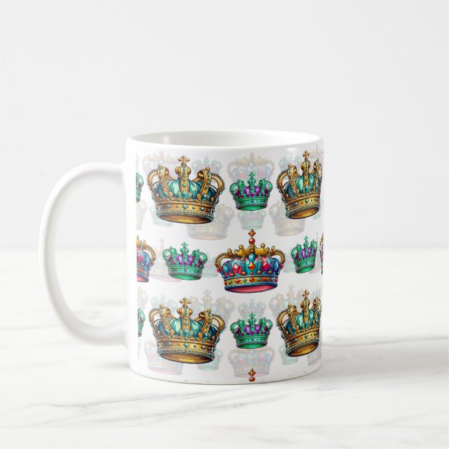 Taza De Café Patrón decorativo de la Corona Real (Izquierda)