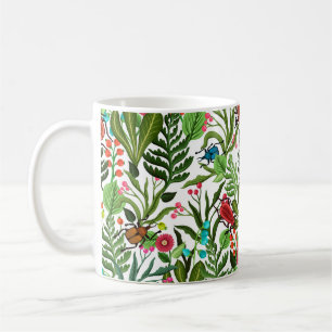 Taza De Café Patrón decorativo sin inconvenientes con plantas e
