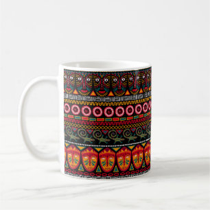 Taza De Café Patrón decorativo sobre un fondo negro en África