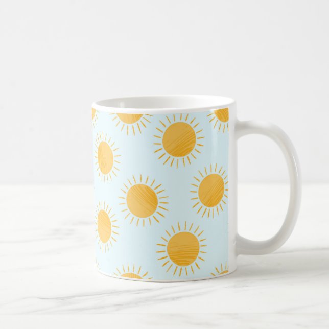 Taza De Café Patrón del Día del Doodle Sunshine (Derecha)