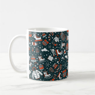 Taza De Café Patrón del tema del invierno Mug