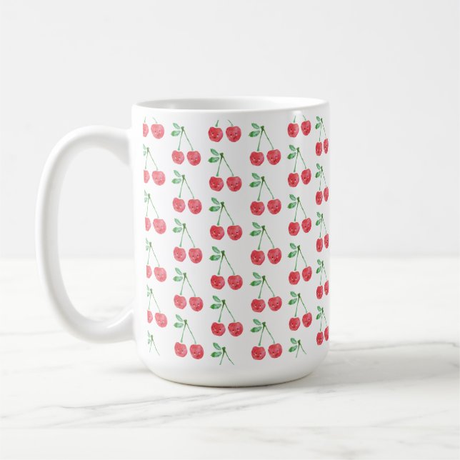 Taza De Café Patrón Delicado de cerezo rojo dulce (Izquierda)