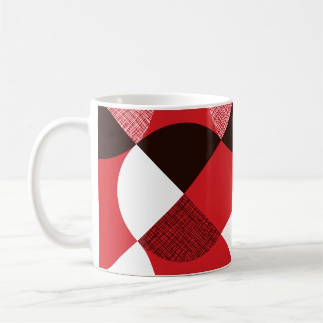 Taza De Café Patrón dinámico diagonal texturizado rojo (Izquierda)