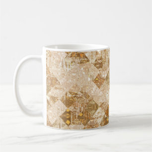 Taza De Café Patrón dorado de mosaico abstracto brillante