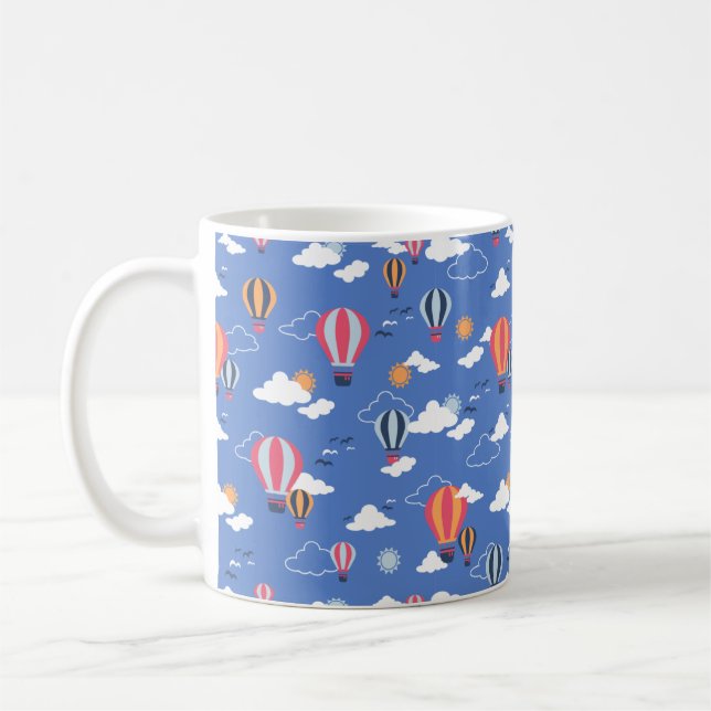 Taza De Café Patrón Dreamy Sky Adventure Cute Air Balloons (Izquierda)