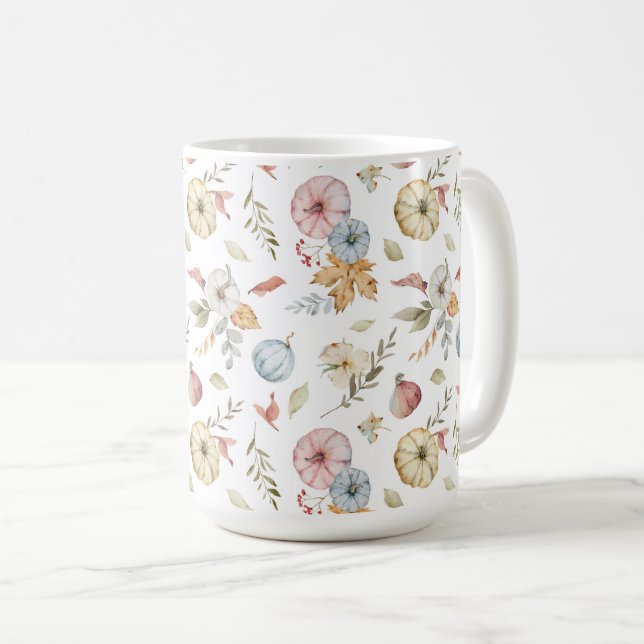 Taza De Café Patrón elegante de acuarela de otoño (Anverso derecho)