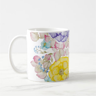 Taza De Café Patrón elegante de acuarela floral