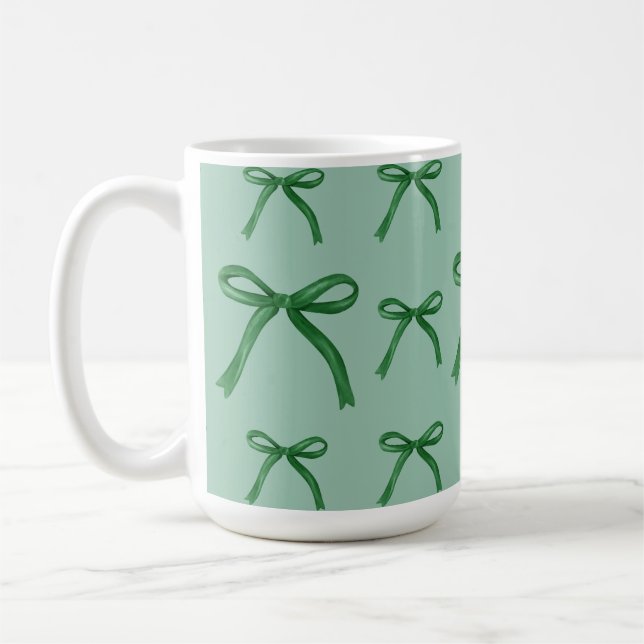 Taza De Café Patrón elegante de arco verde lindo Mug (Izquierda)