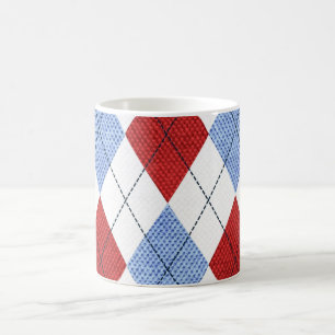 Taza De Café Patrón elegante de arglos personalizado rojo y azu