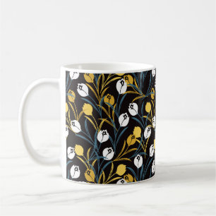 Taza De Café Patrón elegante de flor tulipán