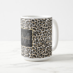 Taza De Café Patrón elegante de impresión de animales leopard