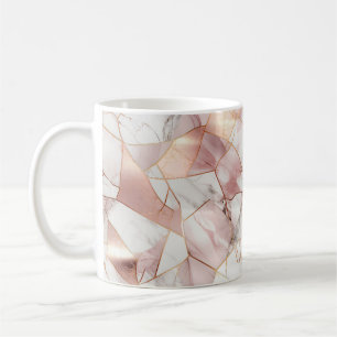Taza De Café Patrón elegante de mármol de oro de Glam Rosa
