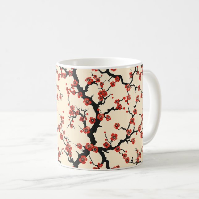 Taza De Café Patrón elegante sin foco de flores de cerezo (1) (Anverso derecho)