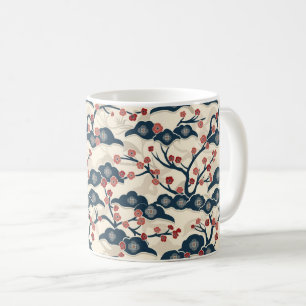 Taza De Café Patrón elegante sin foco de flores de cerezo (2)