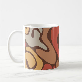 Taza De Café Patrón en espiral cálido de color bronceado y óxid