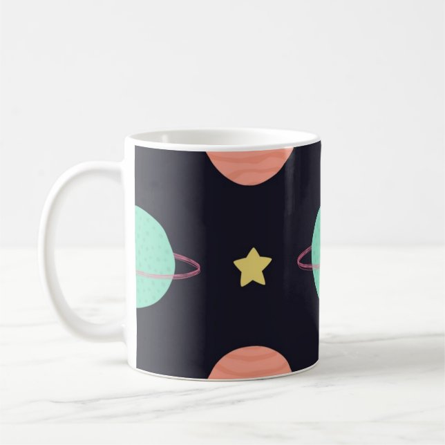Taza De Café Patrón espacial (Izquierda)