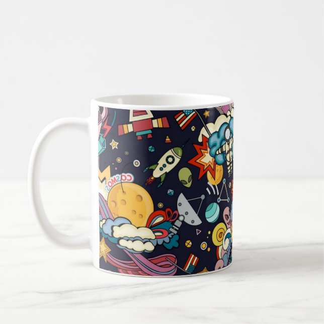 Taza De Café Patrón espacial (Izquierda)