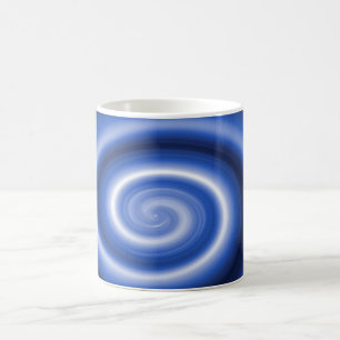Taza De Café Patrón espiral azul brillante