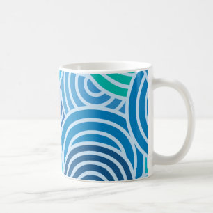 Taza De Café Patrón espiral azul moderno